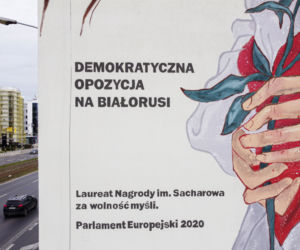 Mural dla białoruskiej opozycji przy ulicy Legnickiej we Wrocławiu