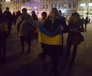 Bydgoszcz. Protest przeciwko wojnie w Ukrainie