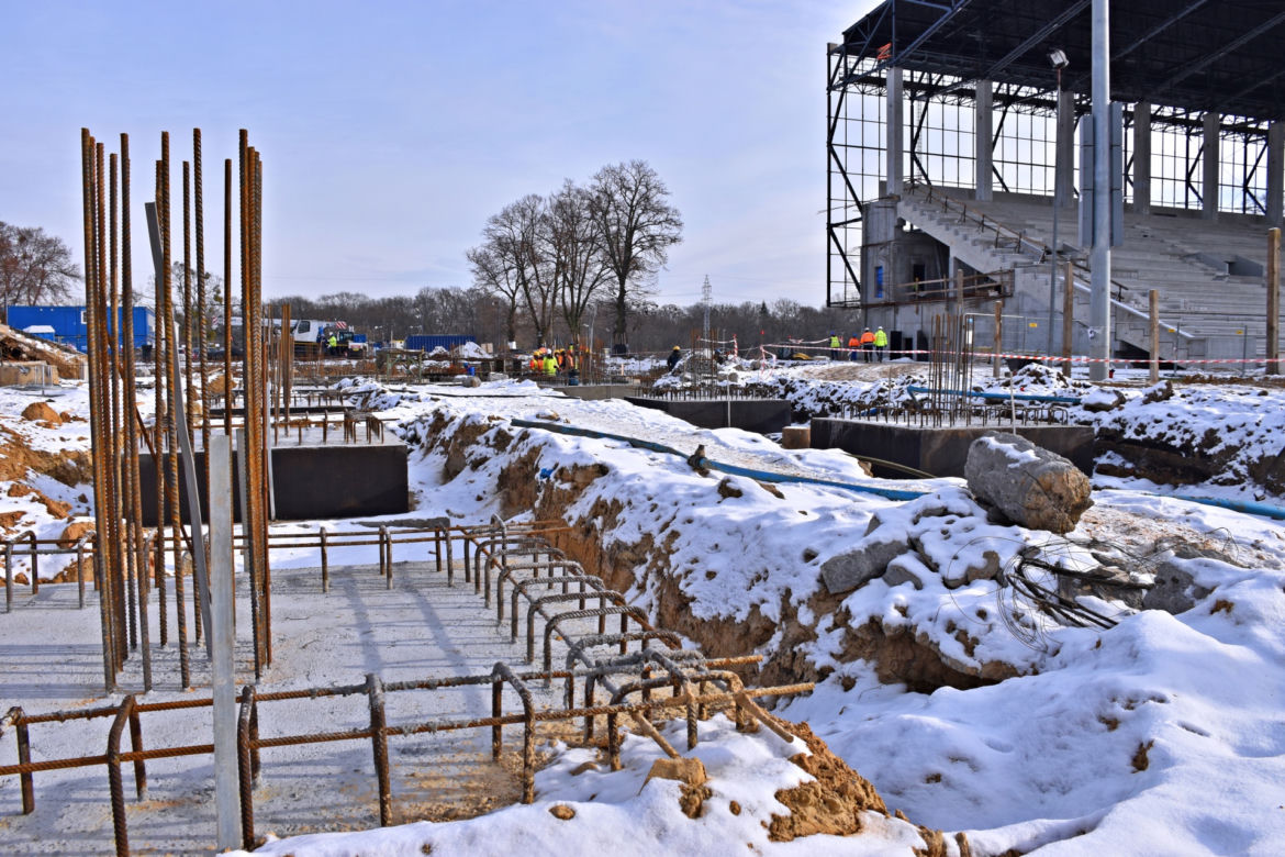 Budowa stadionu w Szczecinie - luty 2021