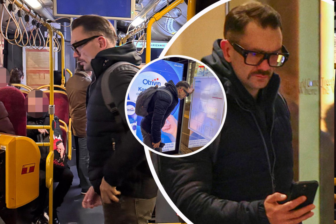 Łukasz Mejza jeździ autobusem