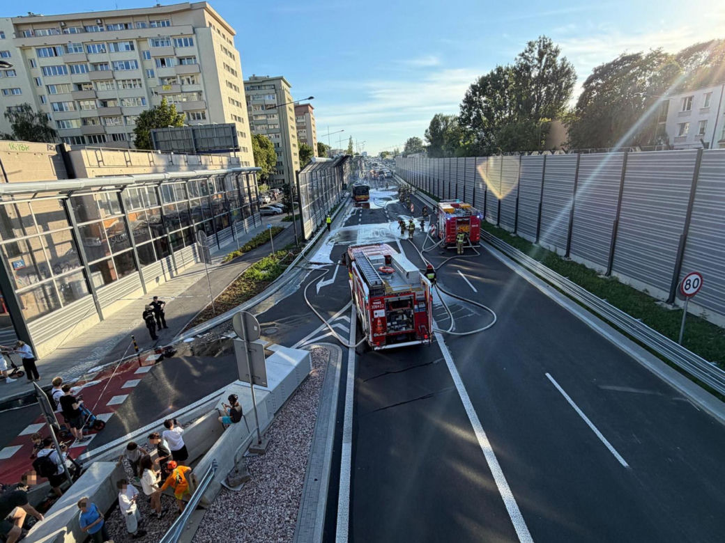 Pożar autobusu miejskiego Al. Stanów Zjednoczonych