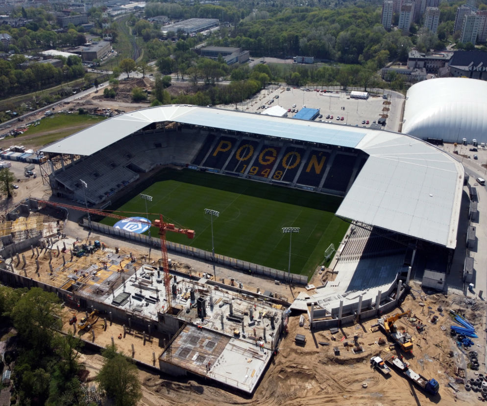 Trwa budowa Stadionu Miejskiego im. Floriana Krygiera w Szczecinie 