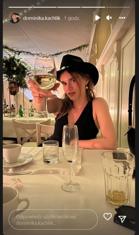 Dominika Kachlik na Instagramie na weselu