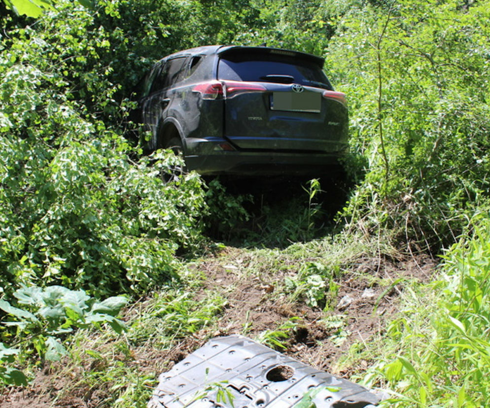 Ukradł Toyotę pod sklepem i wjechał nią w zarośla