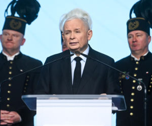 Konferencja prasowa prezesa PIS Jarosława Kaczyńskiego.