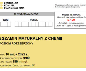 Matura rozszerzona 2022 chemia - arkusz PDF
