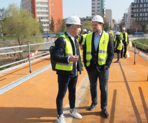 Konferencja prasowa dotycząca Mostu Pieszo-Rowerowego