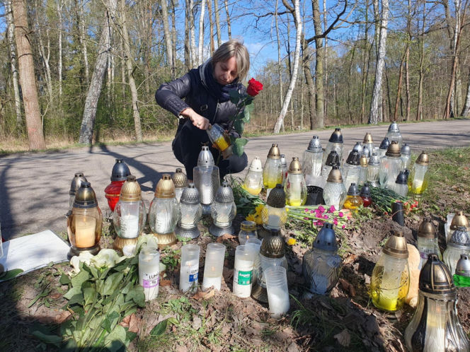 Miejsce wypadku Łukasza Litewki