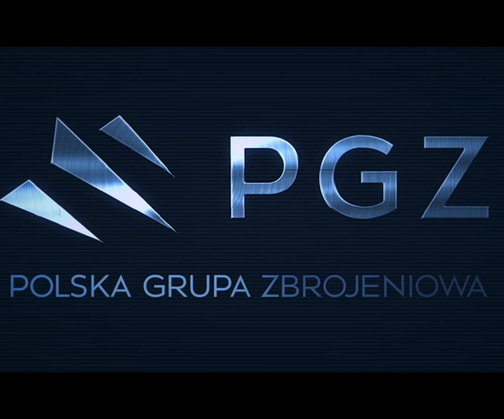 Logo Polskiej Grupy Zbrojeniowej na ciemnym tle. O premierach PGZ podczas MSPO przeczytasz na SE Portal Obronny.