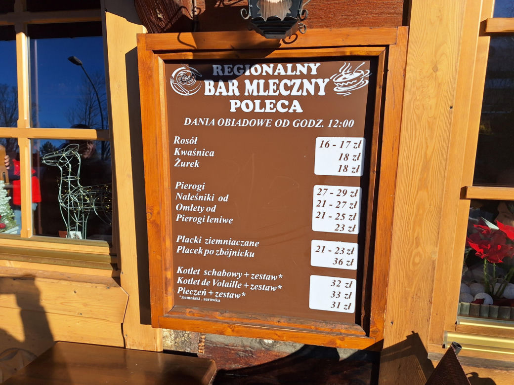 Bar mleczny w Zakopanem. Ceny mogą zaskoczyć 