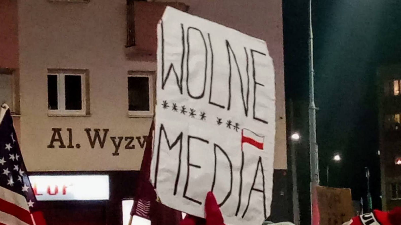 Protest "Wolne media" w Szczecinie