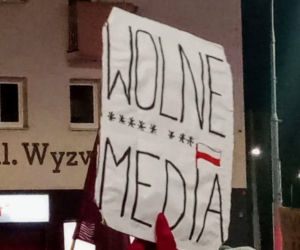Protest Wolne media w Szczecinie