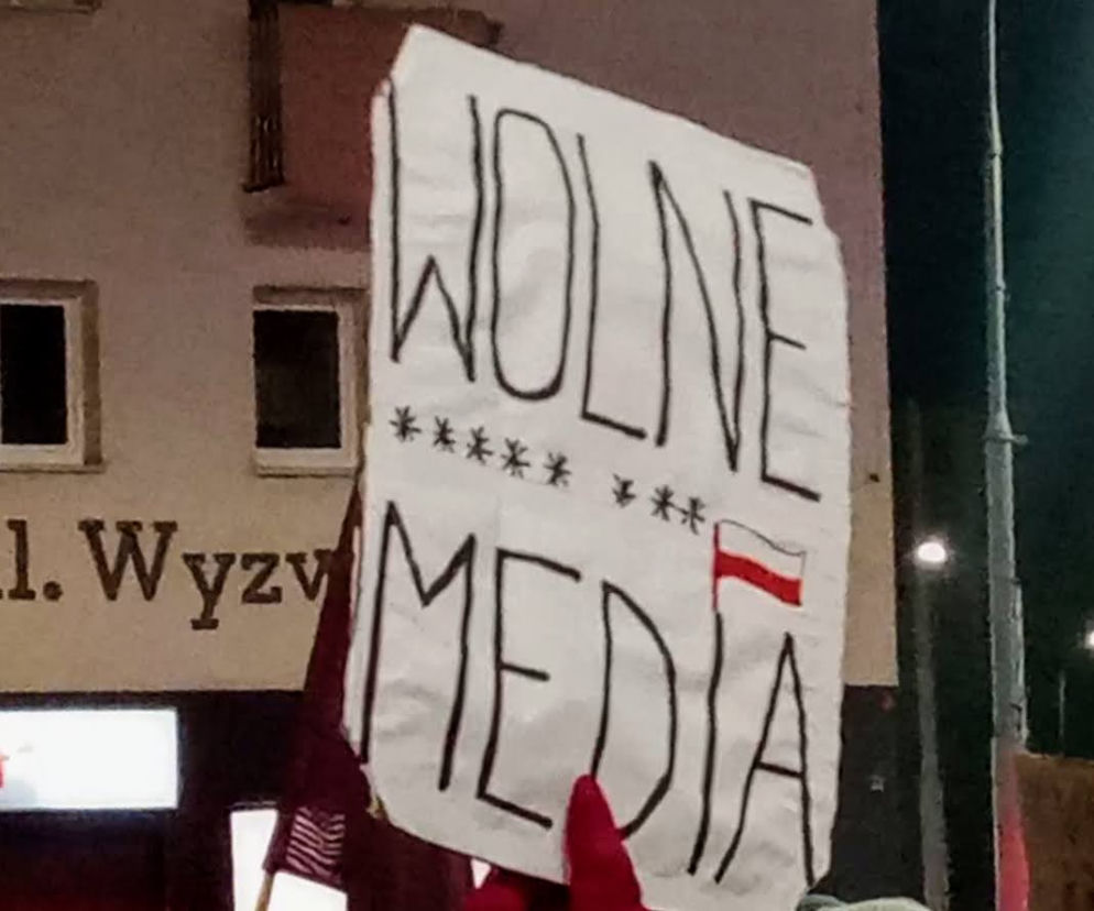 Protest Wolne media w Szczecinie