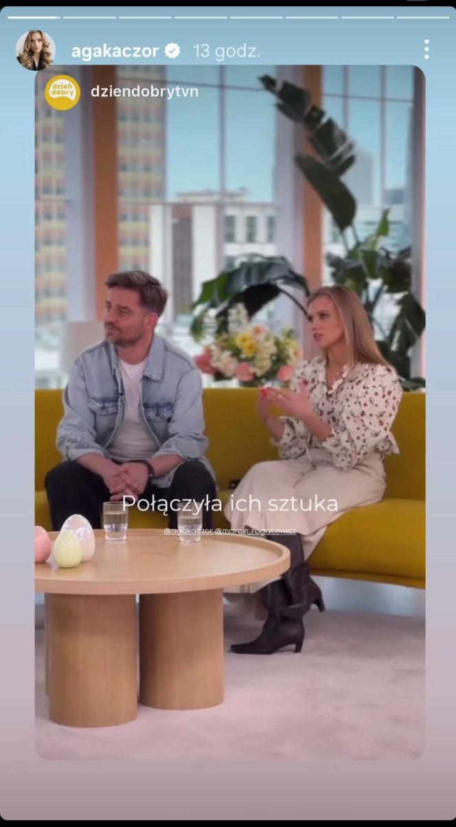 W takich spodniach przyszła do "DDTVN". Agnieszka Kaczorowska zachwyciła wiosenną stylizacją