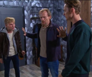 Barwy szczęścia, odcinek 2013. Jonasz (Bartosz Włodarczyk), Józek (Patryk Pniewski), Janusz Sałatka (Andrzej Bienias)