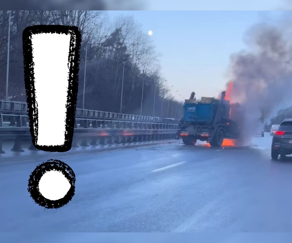 Pożar ciężarówki na wisłostradzie