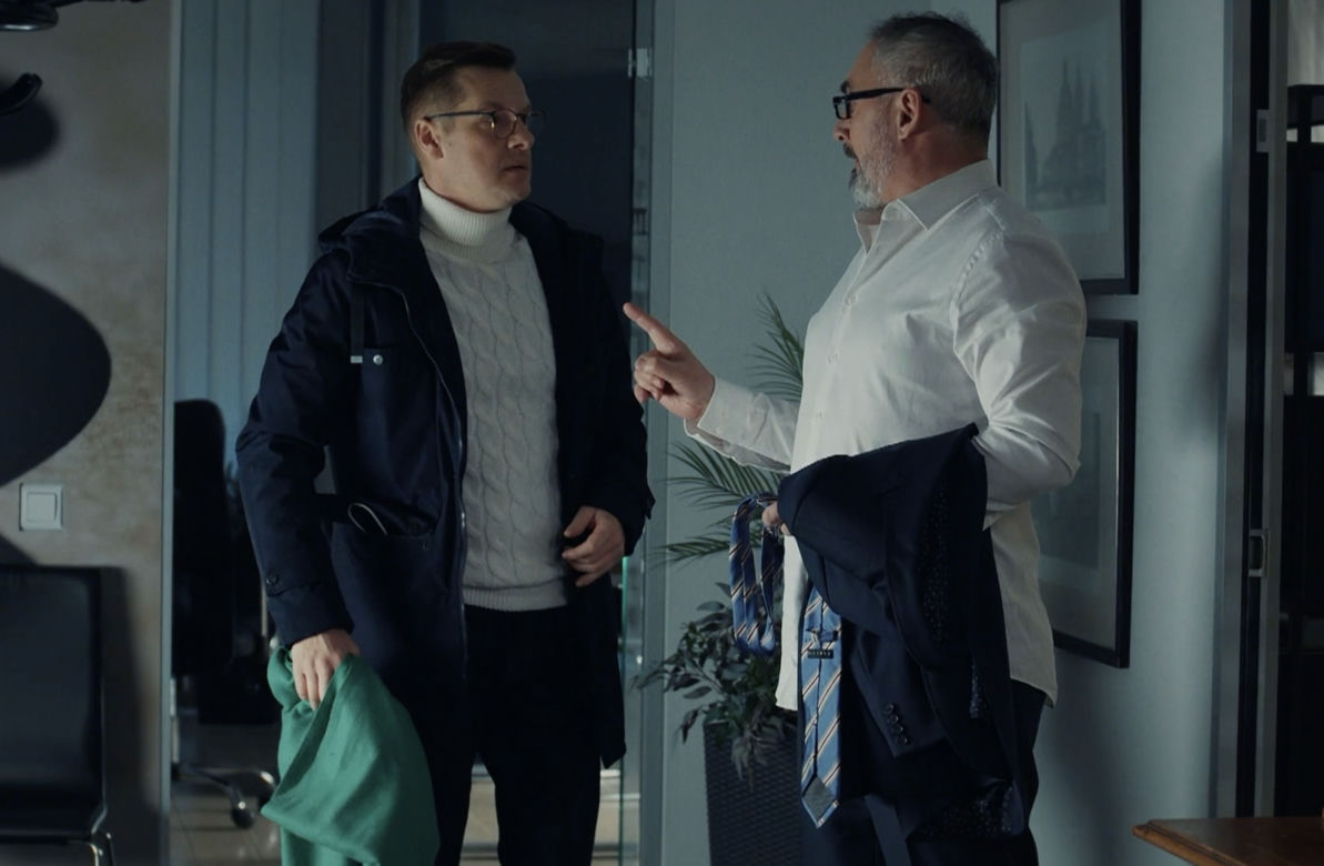 M jak miłość, odcinek 1733: Piotrek (Marcin Mroczek), Adam Werner (Jacek Kopczyński)