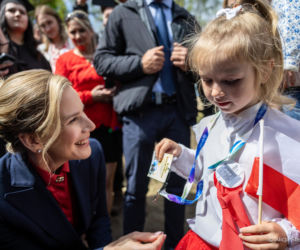 Elegancka Marta Nawrocka w Chojnie