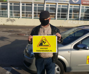 Protest taksówkarzy w Bydgoszczy 