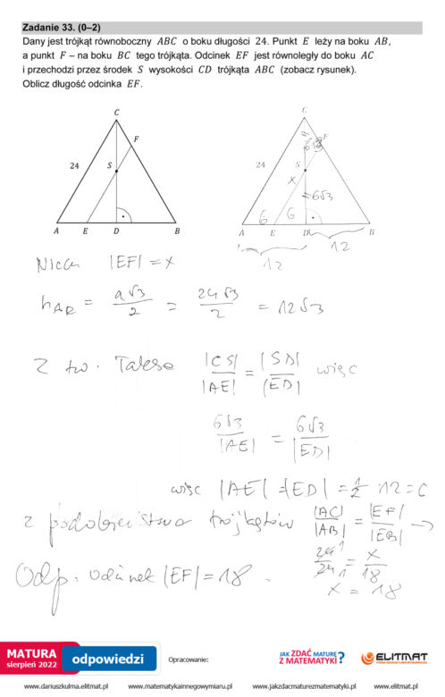 Matura 2022: matematyka, poprawka. Odpowiedzi Arkusz PDF	