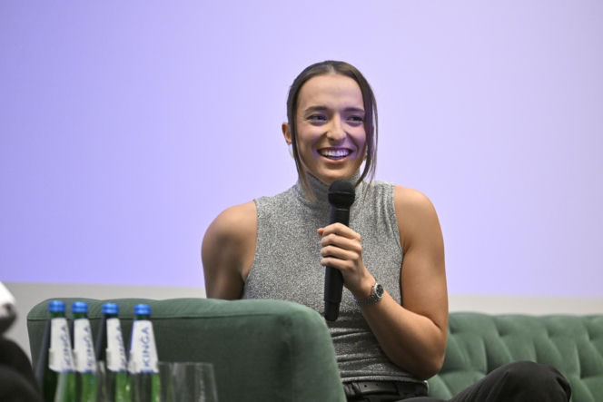 Iga Świątek i Daria Abramowicz na konferencji