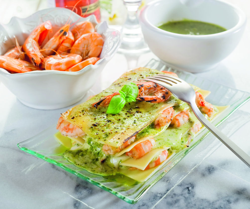 Lasagne z krewetkami i cukinią  