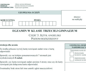 Egzamin gimnazjalny 2019 - język angielski - poziom rozszerzony