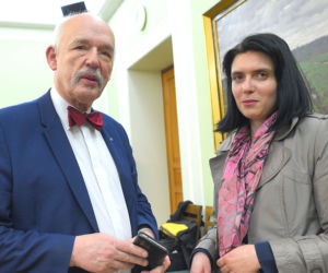 Janusz Korwin-Mikke z żoną Dominiką