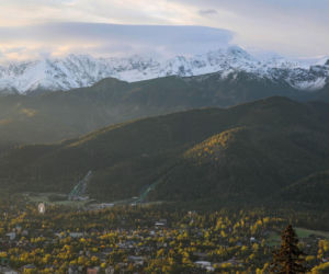 Widok na Tatry po opadach śniegu