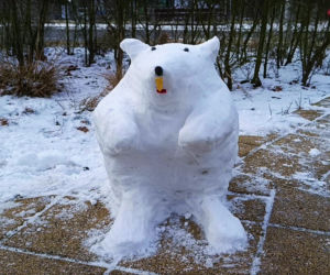 Rzeźby ze śniegu na pętli Głębokie