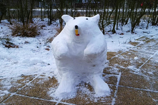 Rzeźby ze śniegu na pętli Głębokie