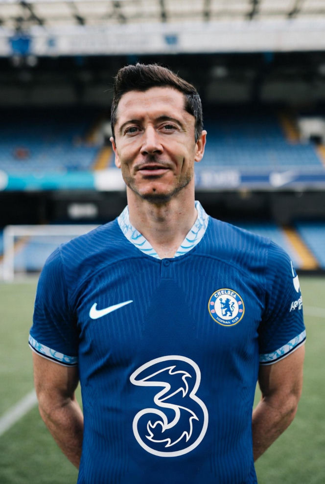 Robert Lewandowski w koszulkach różnych klubów