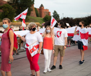 Marsz solidarności z Białorusinami w Krakowie