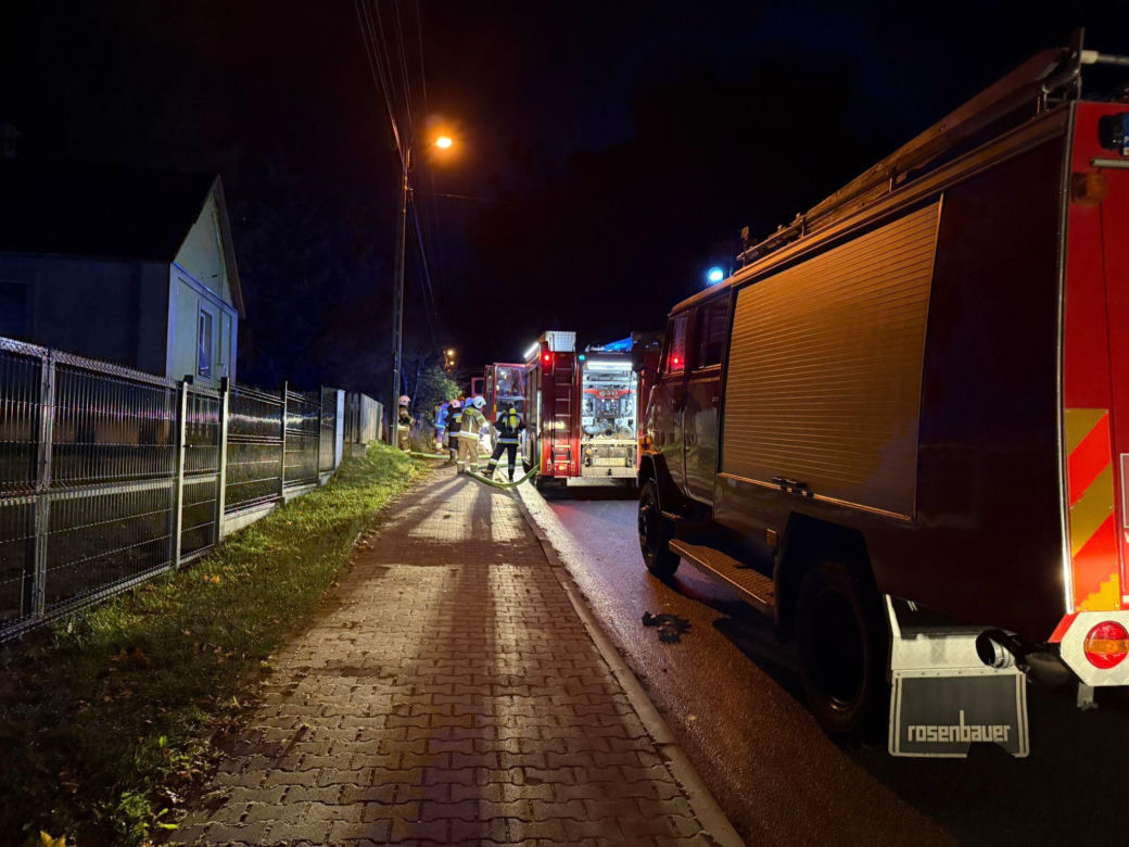 Pożar domu w Rudzie