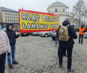 Protest taksówkarzy w Warszawie