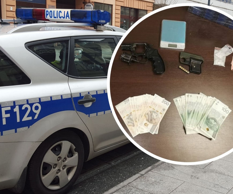 Akcja policji w Aleksandrowie Łódzkim. U zatrzymanych znaleziono narkotyki i broń