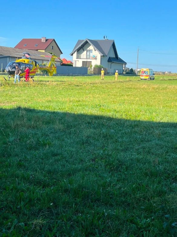 Wybuch gazu w domu jednorodzinnym w Gocławiu. Poszkodowaną 35-latkę śmigłowcem LPR przetransportowano do szpitala