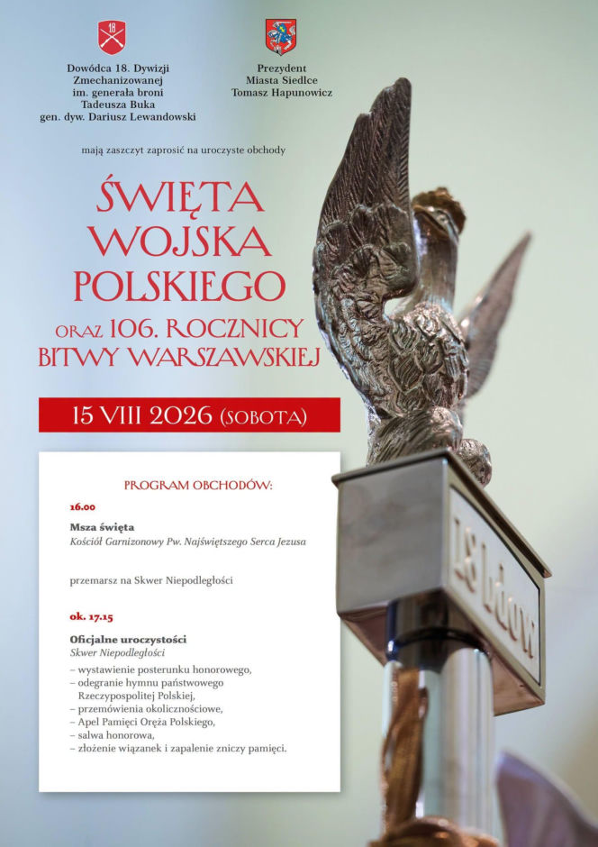 Święto Wojska Polskiego w Siedlcach 2026
