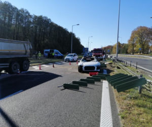 Audi R8 V10 rozbite na obwodnicy Tarnowa
