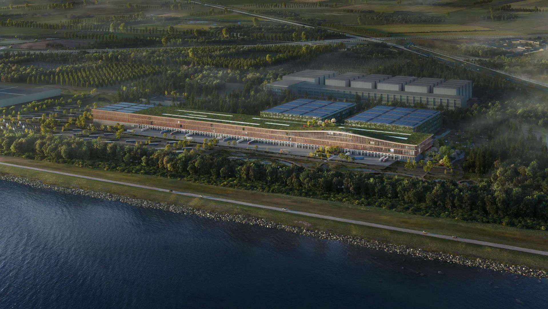Największe centrum logistyczne z drewna i słomy od pracowni Henning Larsen
