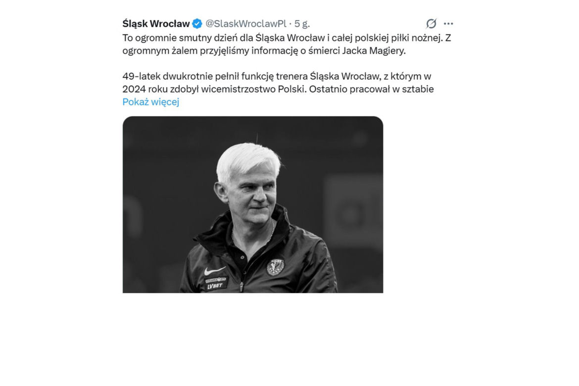 Jacek Magiera nie żyje. Tak go żegnają