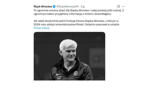 Jacek Magiera nie żyje. Tak go żegnają