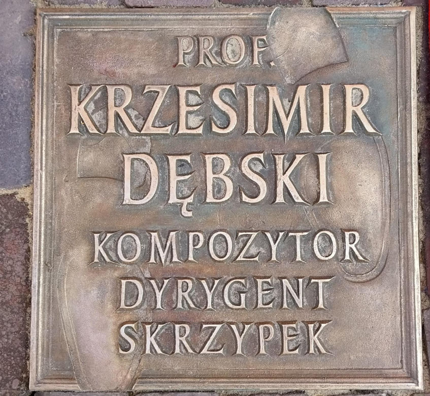 Odsłonięcie tablicy Krzesimira Dębskiego w Zamojskiej Alei Sław