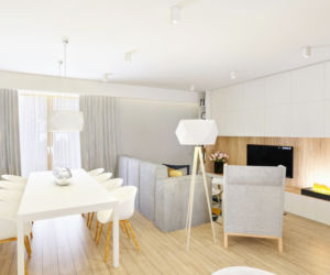 Dom w Domiechowicach - salon z jadalnią