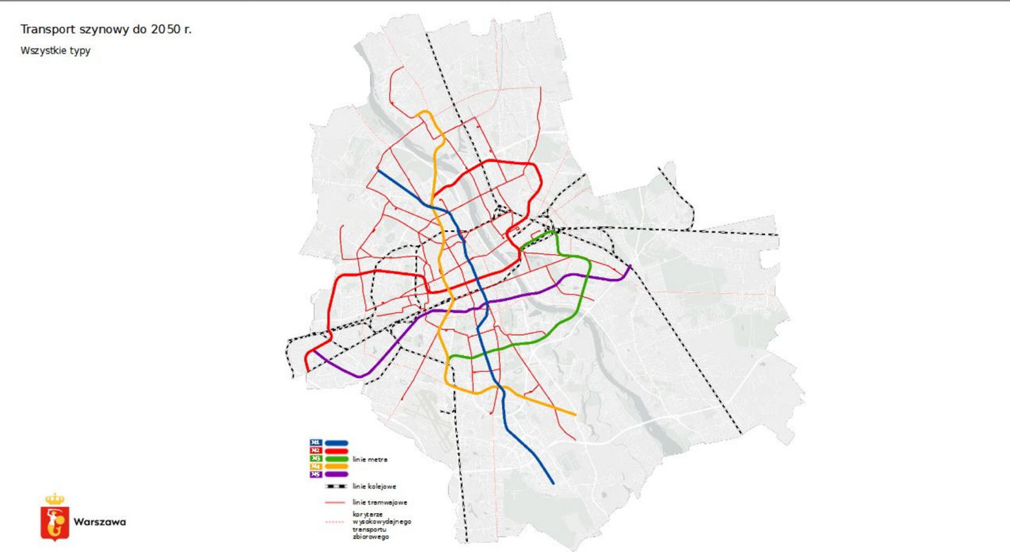 Pięć stacji metra do 2050 roku. Wielki masterplan dla Warszawy