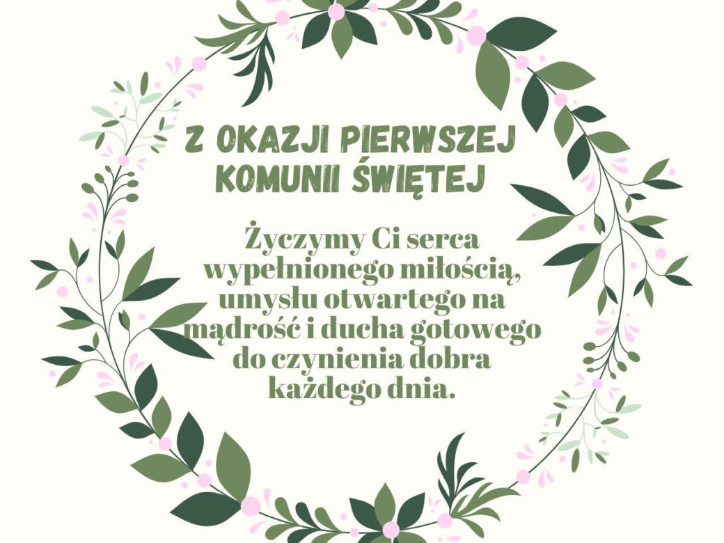 e-kartki z okazji Pierwszej Komunii Świętej