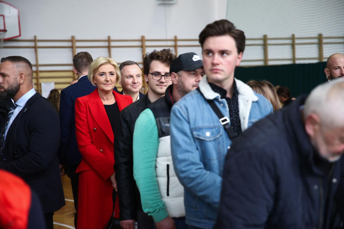 Wybory 2023. Prezydent Andrzej Duda i Agata Kornhauser-Duda zagłosowali w Krakowie