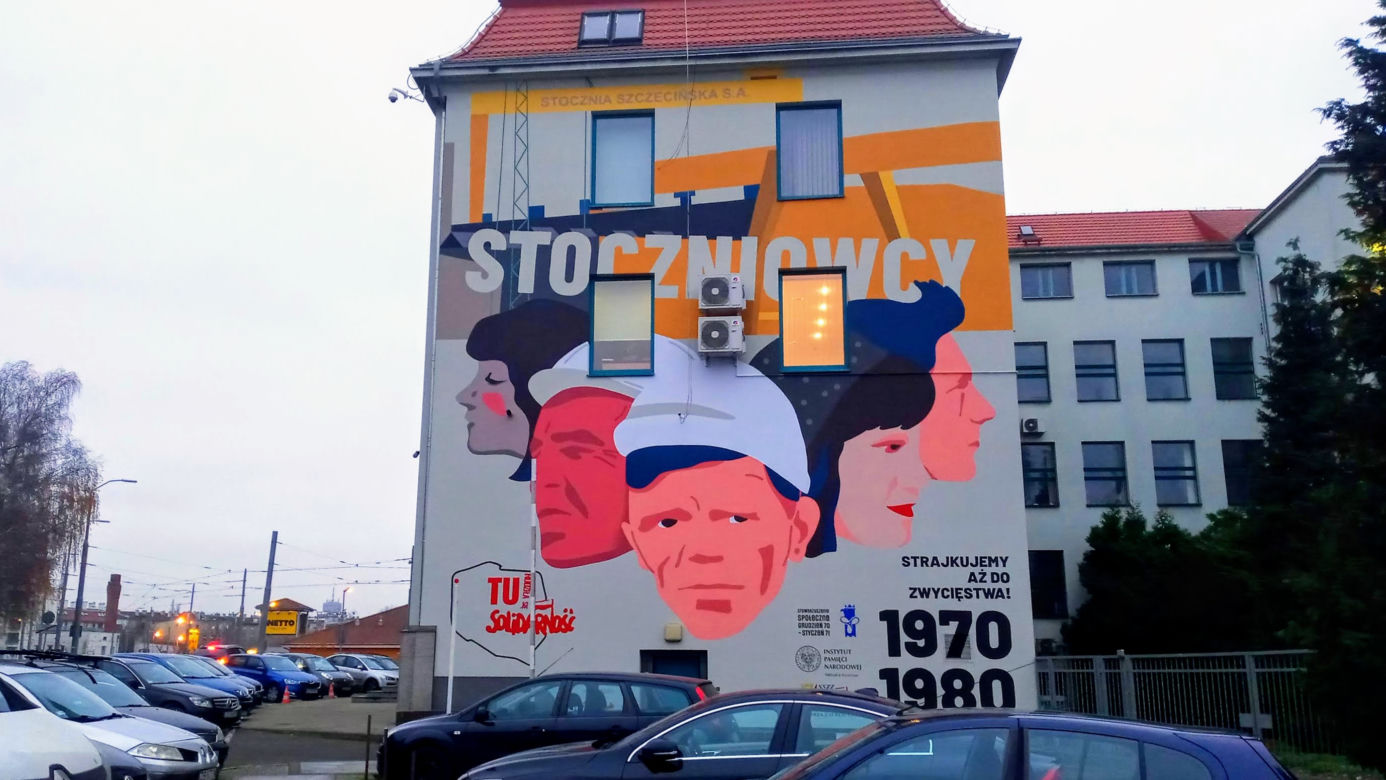 Mural na rocznicę Szczecińskiego Grudnia 1970