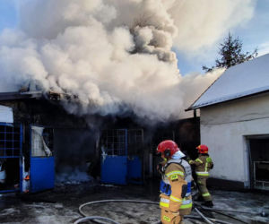 Pożar na ul. Malborskiej w Krakowie