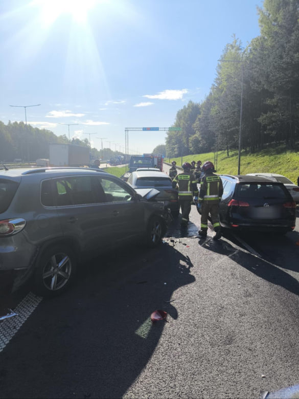 Wypadek na autostradzie A4 w Mysłowicach